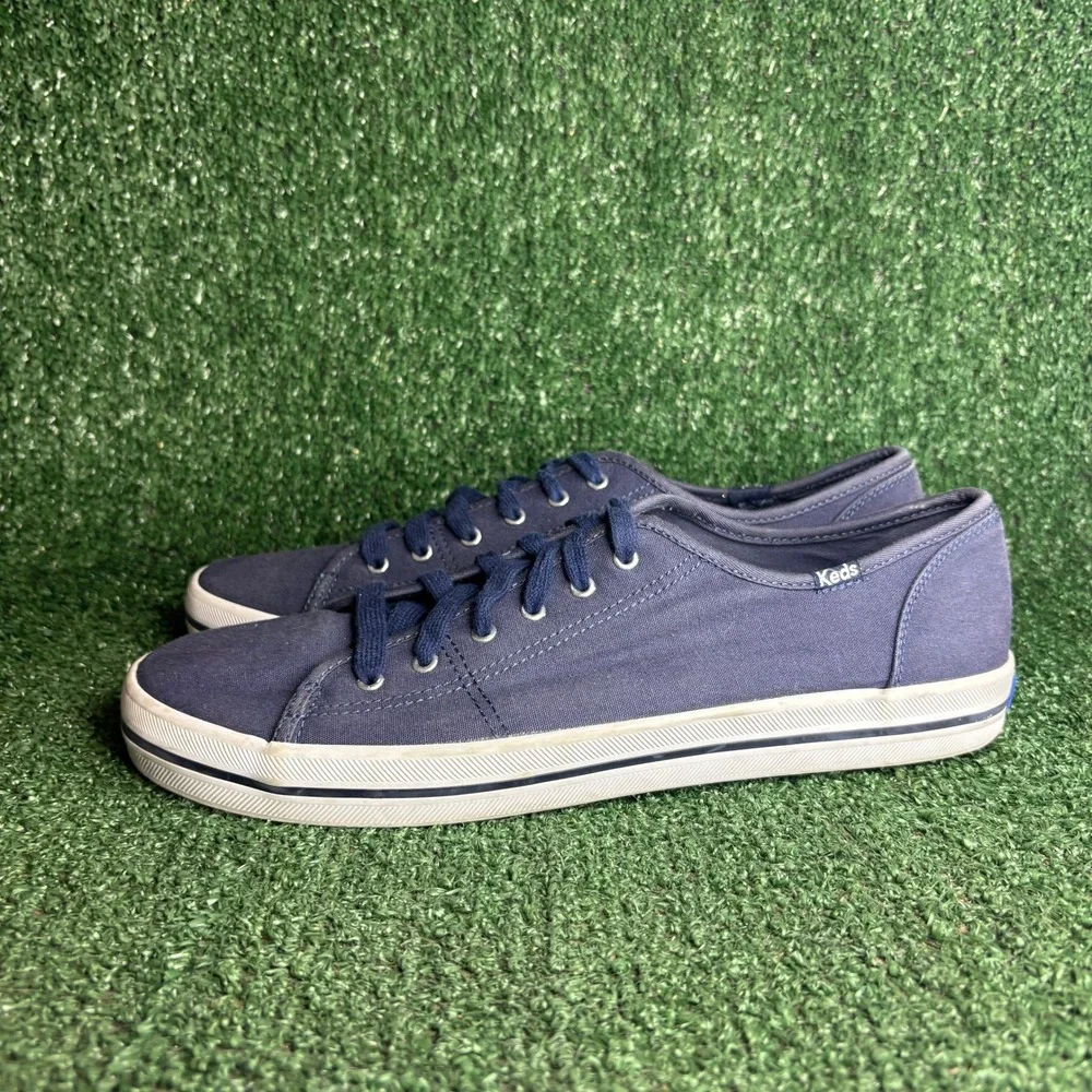 Keds Kickstart Canvas Low Top Lace Up Casual Comfort Sneakers Navy Womens Sz 11